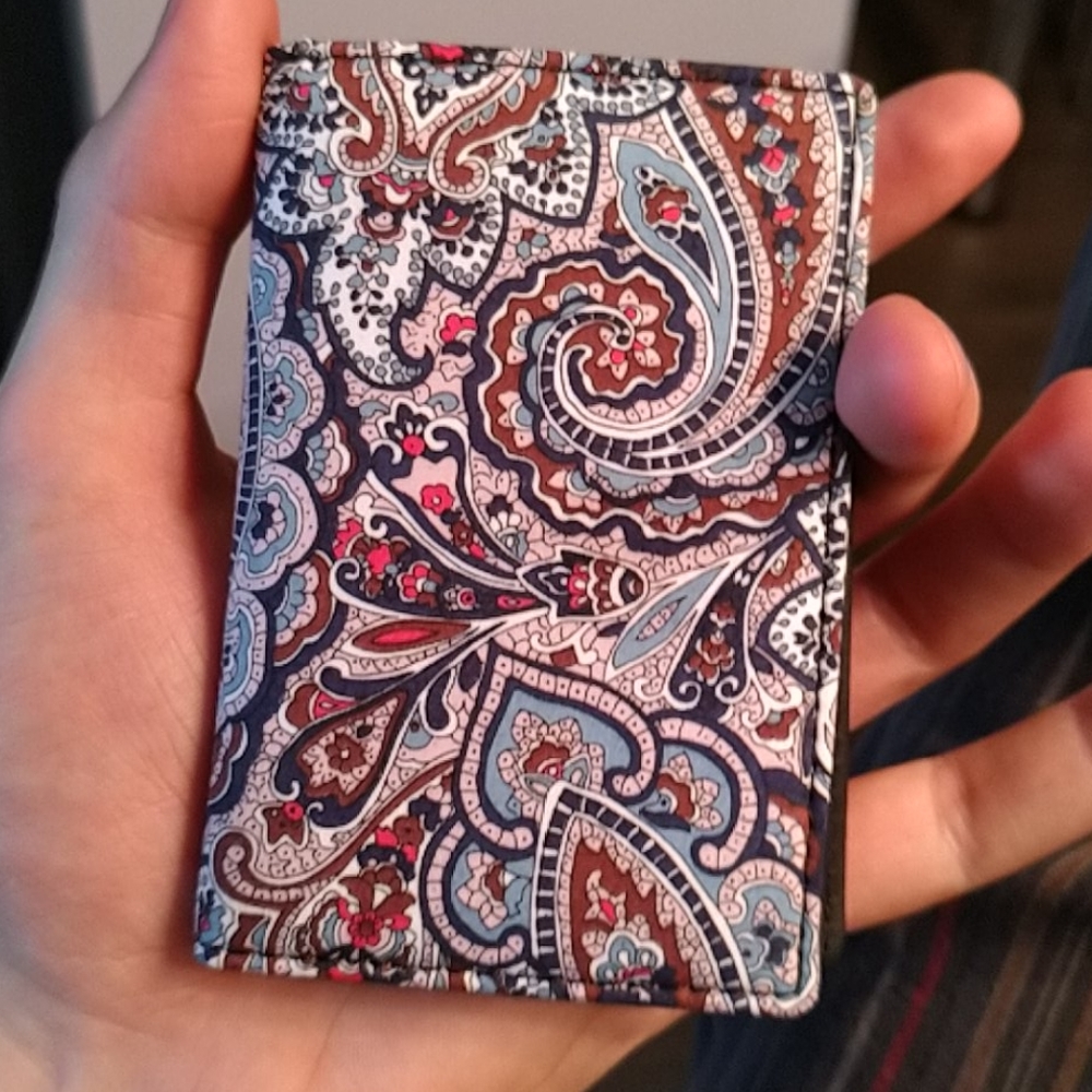 Gianni Feraud Liberty Fabric Black Leather Wallet